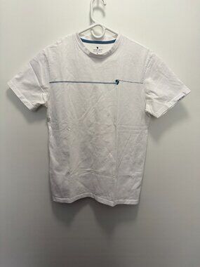 SeabournGraphic T-Shirt White Blue Striped Men's Size M